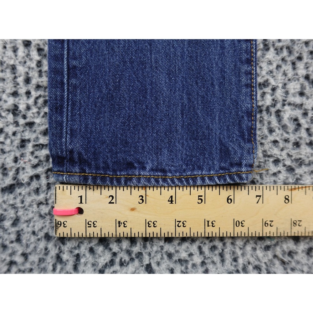 Levi's Straight Leg Jeans Mens 29x34 Blue Button Fly Denim 501 Style - Picture 7 of 15